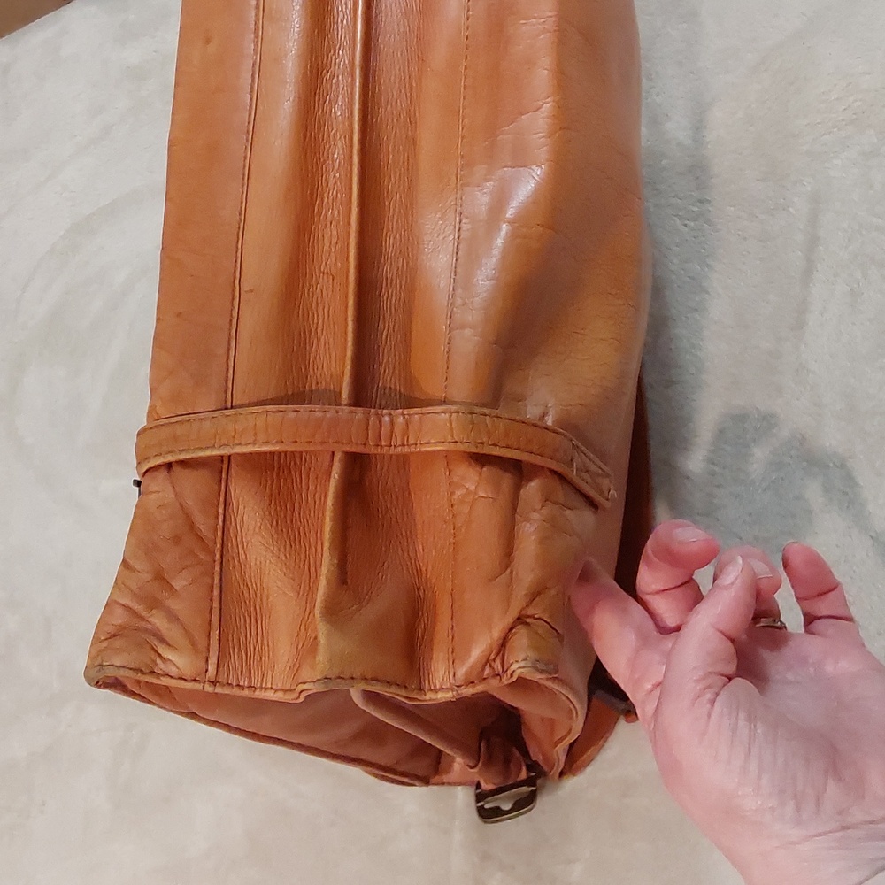 Vintage Genuine Distressed Tan Leather Portfolio Mens Briefcase - Picture 5 of 16